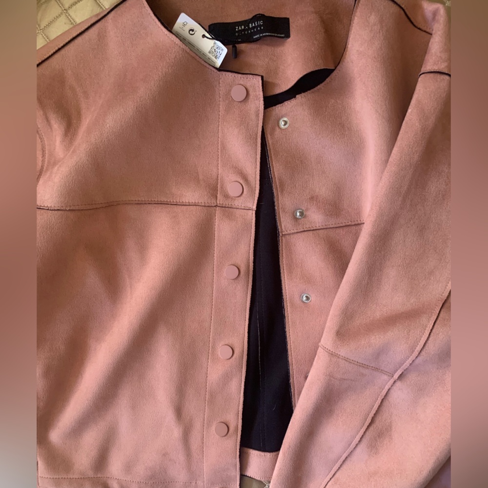 NWT Zara Pink Suede Jacket